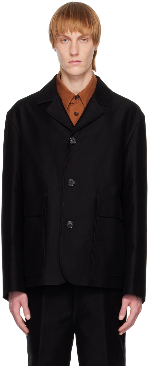 Черный пиджак с карманом на клапане Margaret Howell