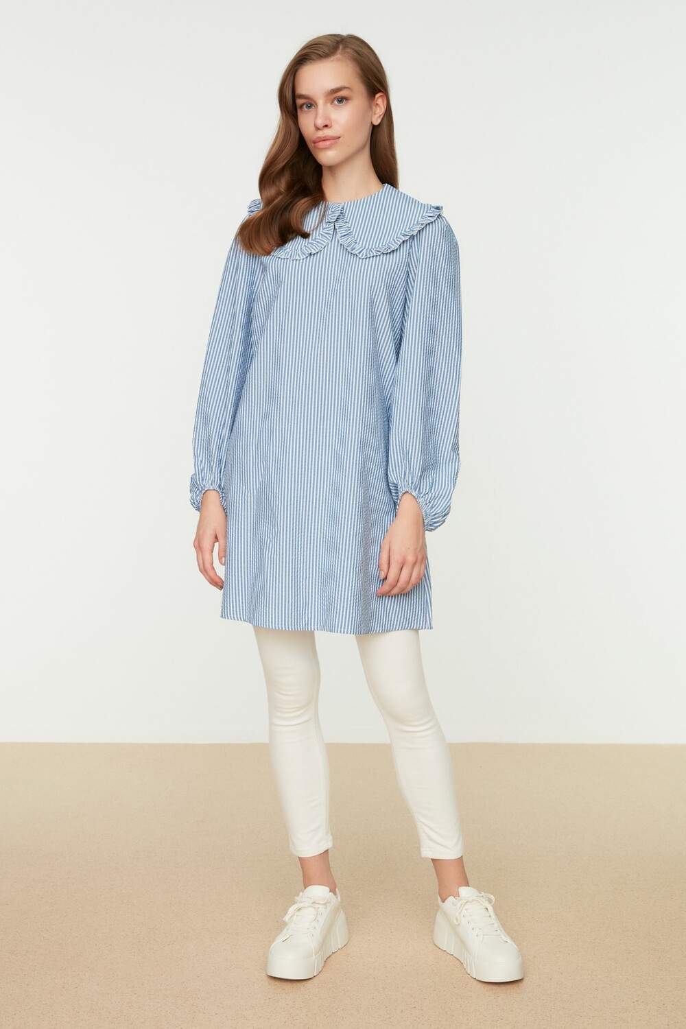 

Туника - Синий - Классический крой Trendyol Modest, синий