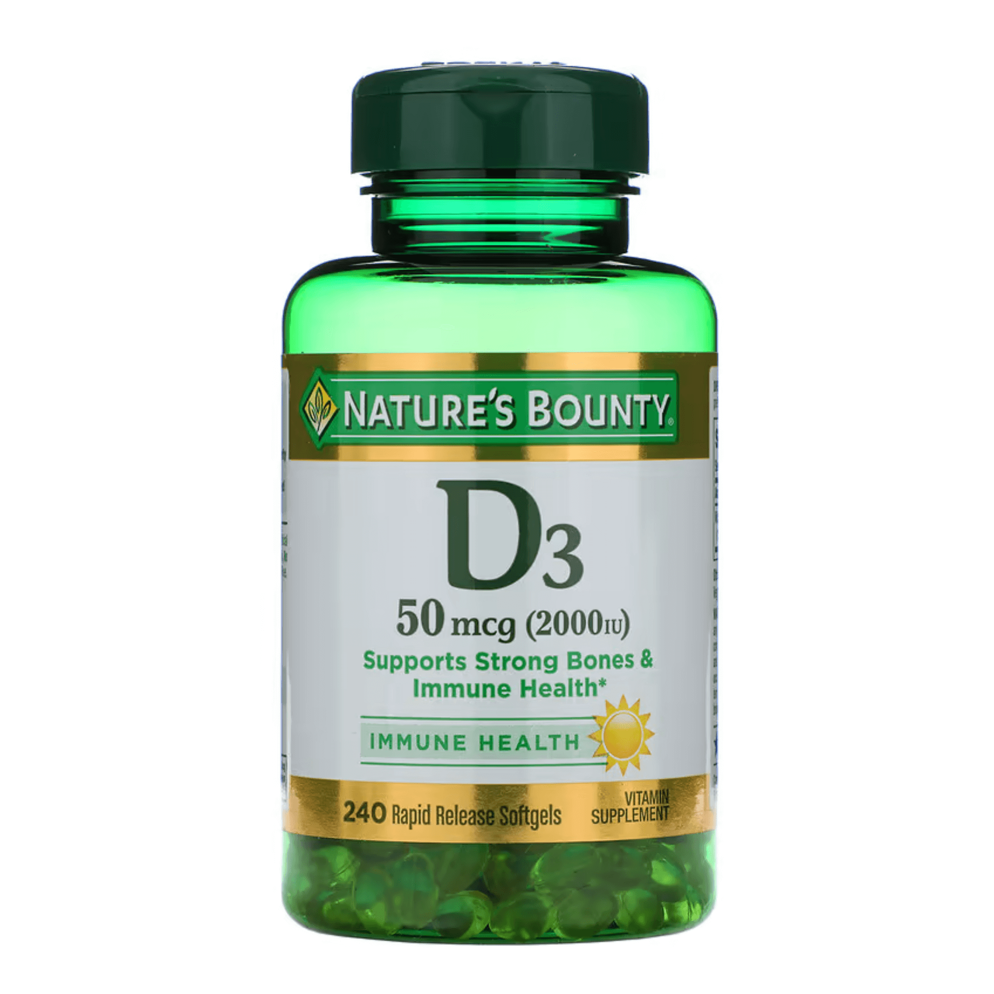Витамин D3 Nature's Bounty 50 мкг (2000 МЕ), 240 капсул