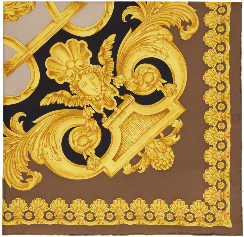 

Коричневый шарф Barocco 660 Versace