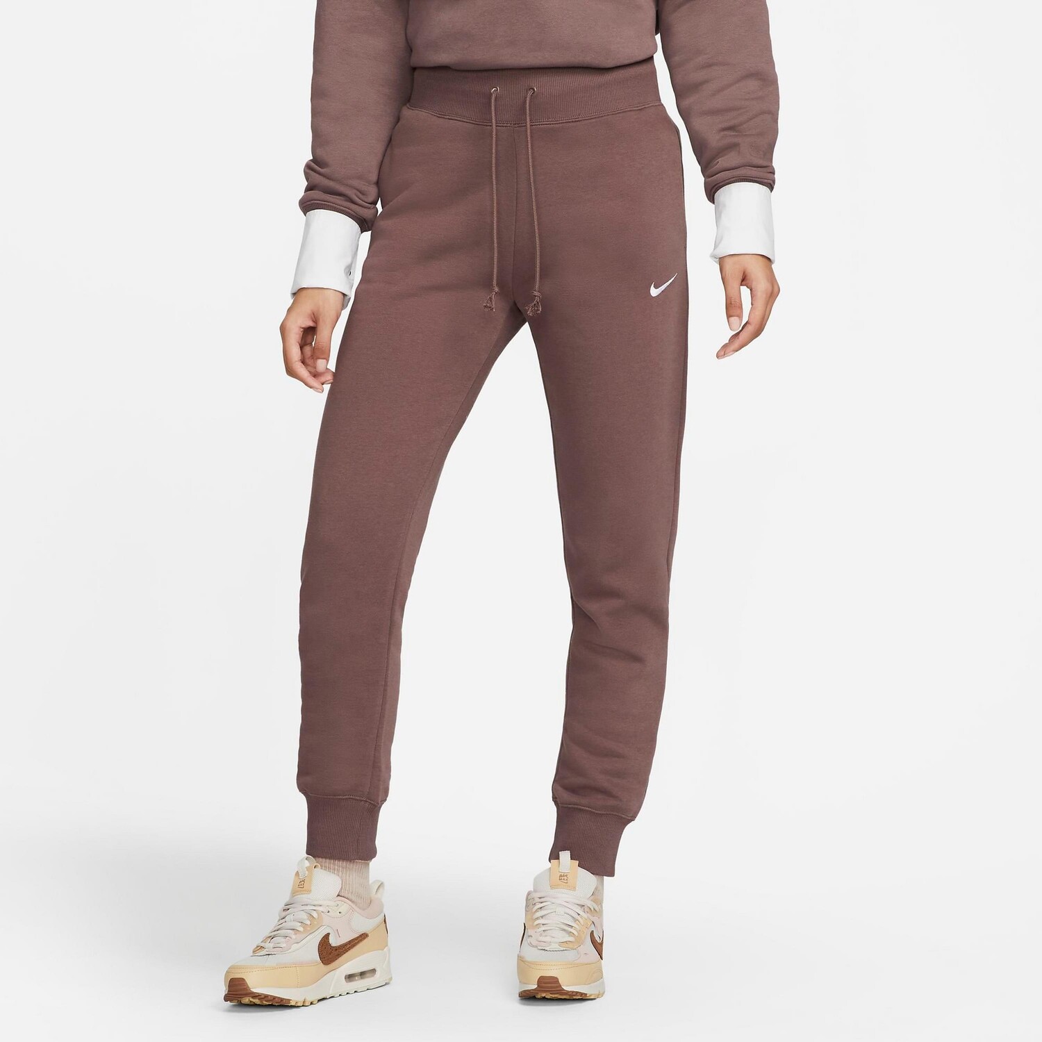 

Женские спортивные штаны Nike Sportswear Phoenix Fleece с высокой талией для бега, красный