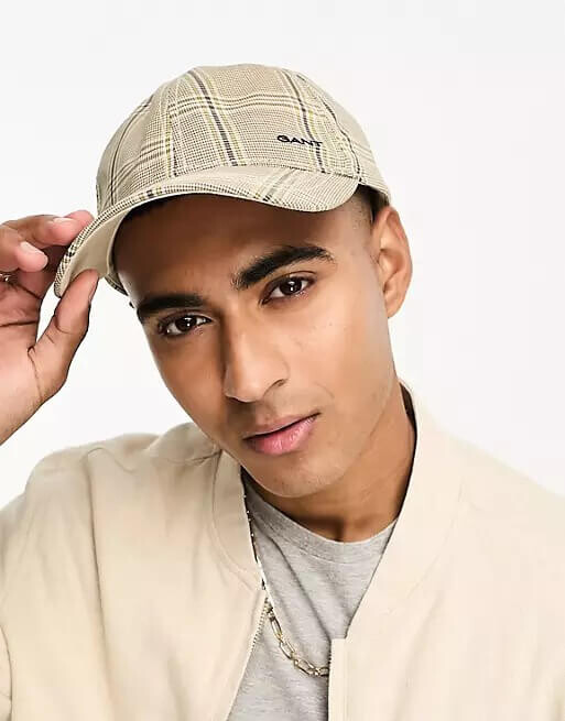 

Кепка Gant Logo Wool Check Baseball, бежевый/черный