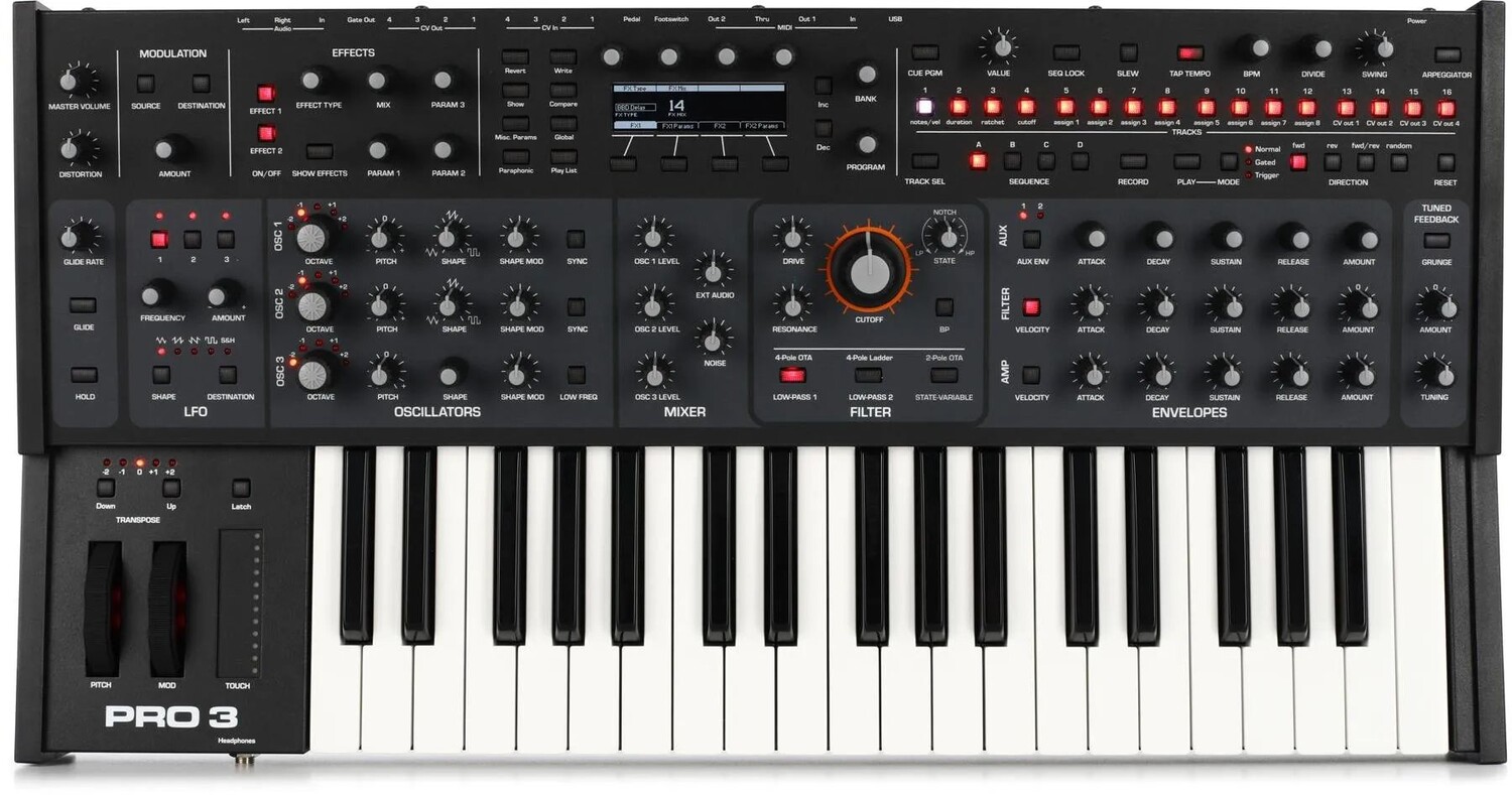 

Синтезатор Sequential Pro 3 с несколькими фильтрами