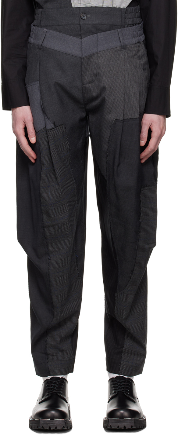 цена Серые брюки со вставками Feng Chen Wang