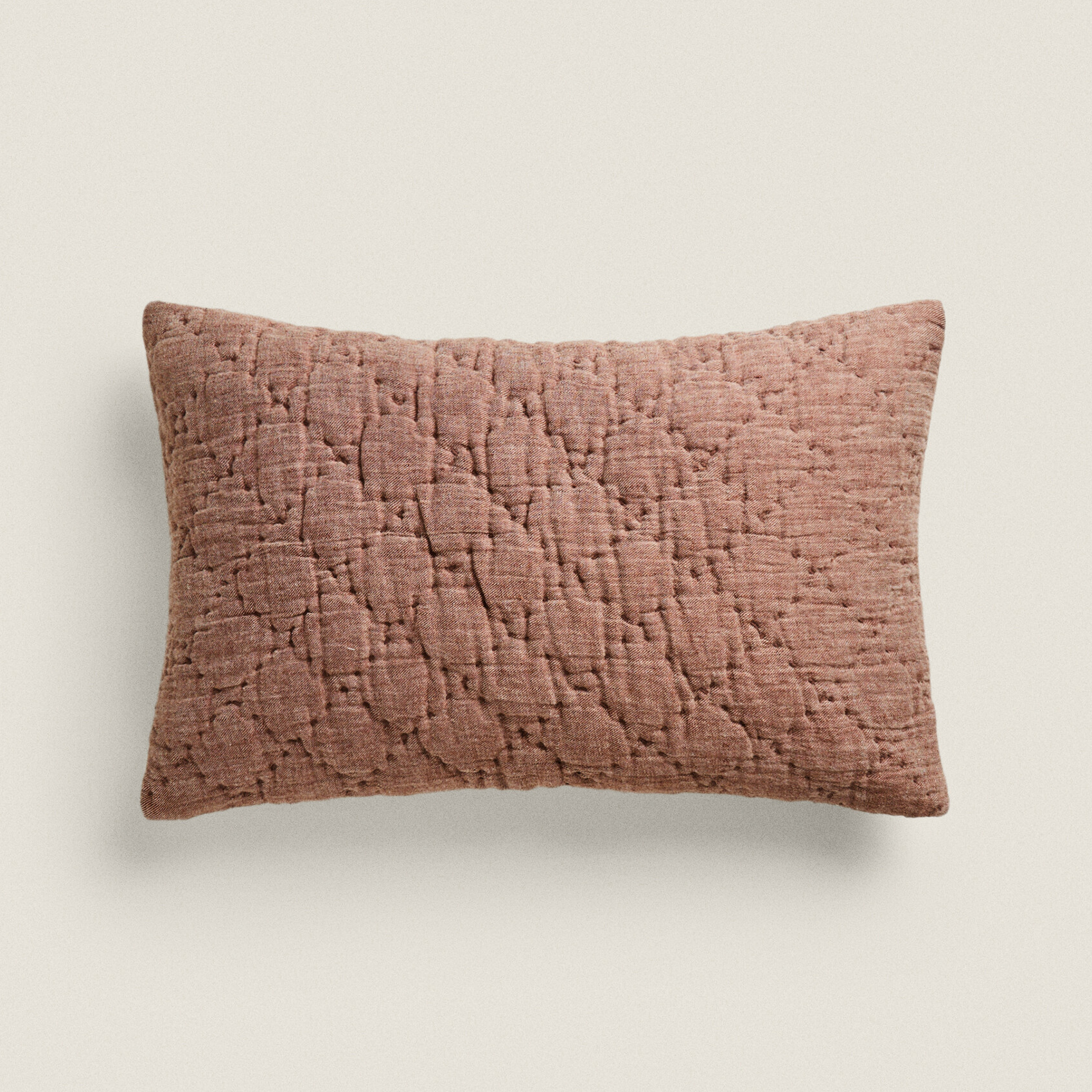 Чехол для подушки Zara Home Diamond Quilted, розово-коричневый цена и фото