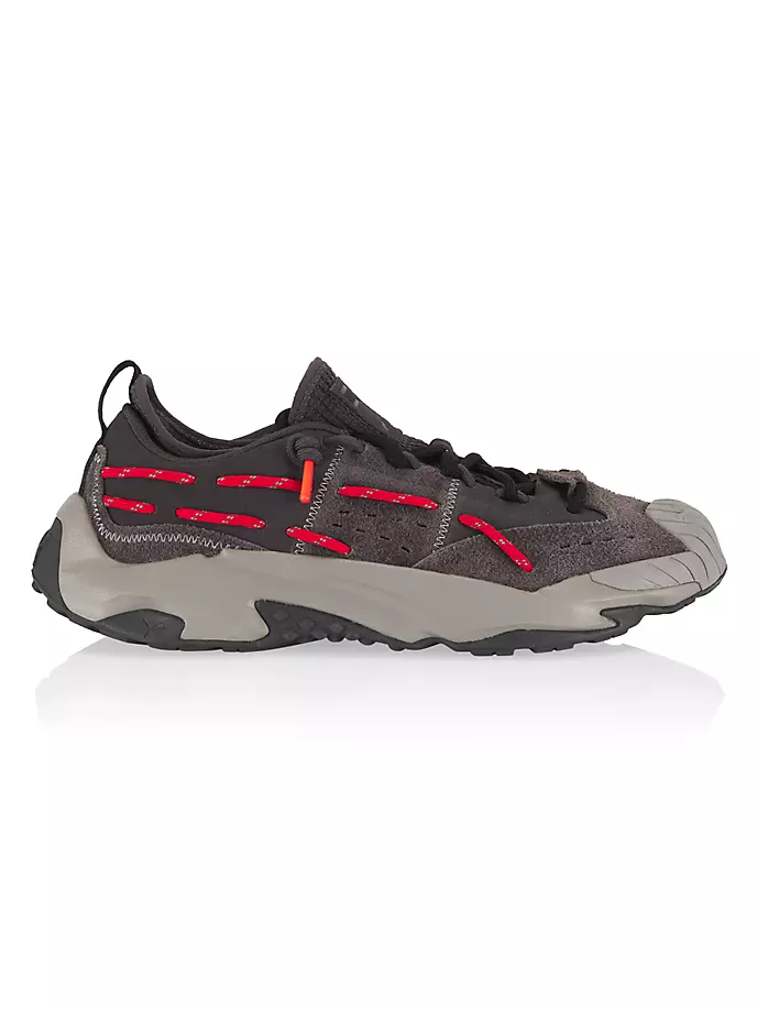 

Замшевые кроссовки Plexus на шнуровке Puma, цвет dark coal fire orchid