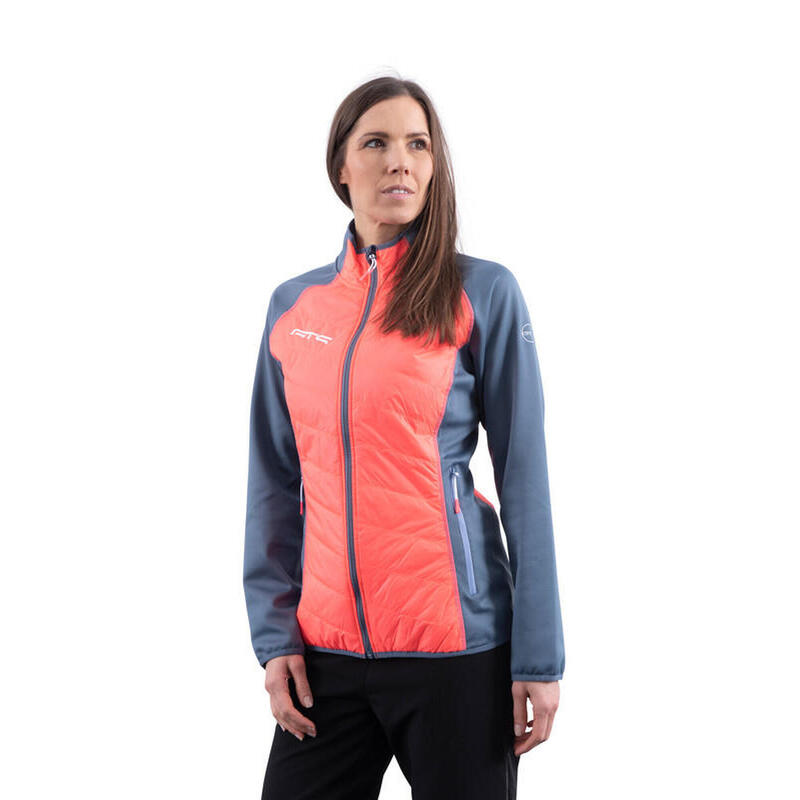 цена Куртка женская гибридная эластичная GTS 405022L Коралловый треккинг женщина Gts Sports, цвет rojo