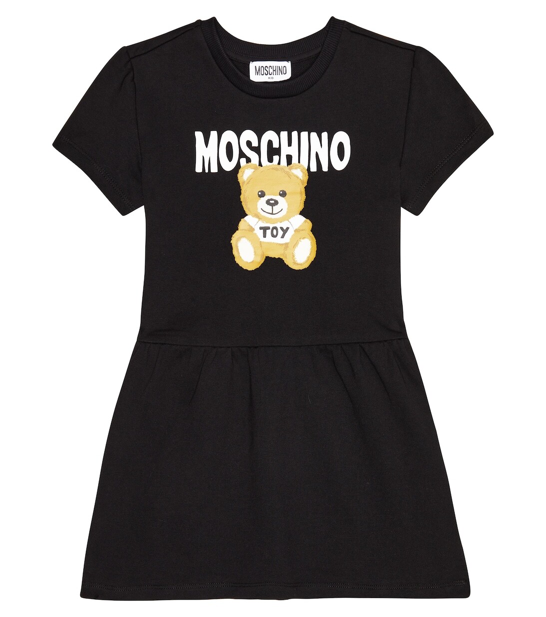 

Платье-толстовка Teddy Bear из хлопкового джерси Moschino, черный