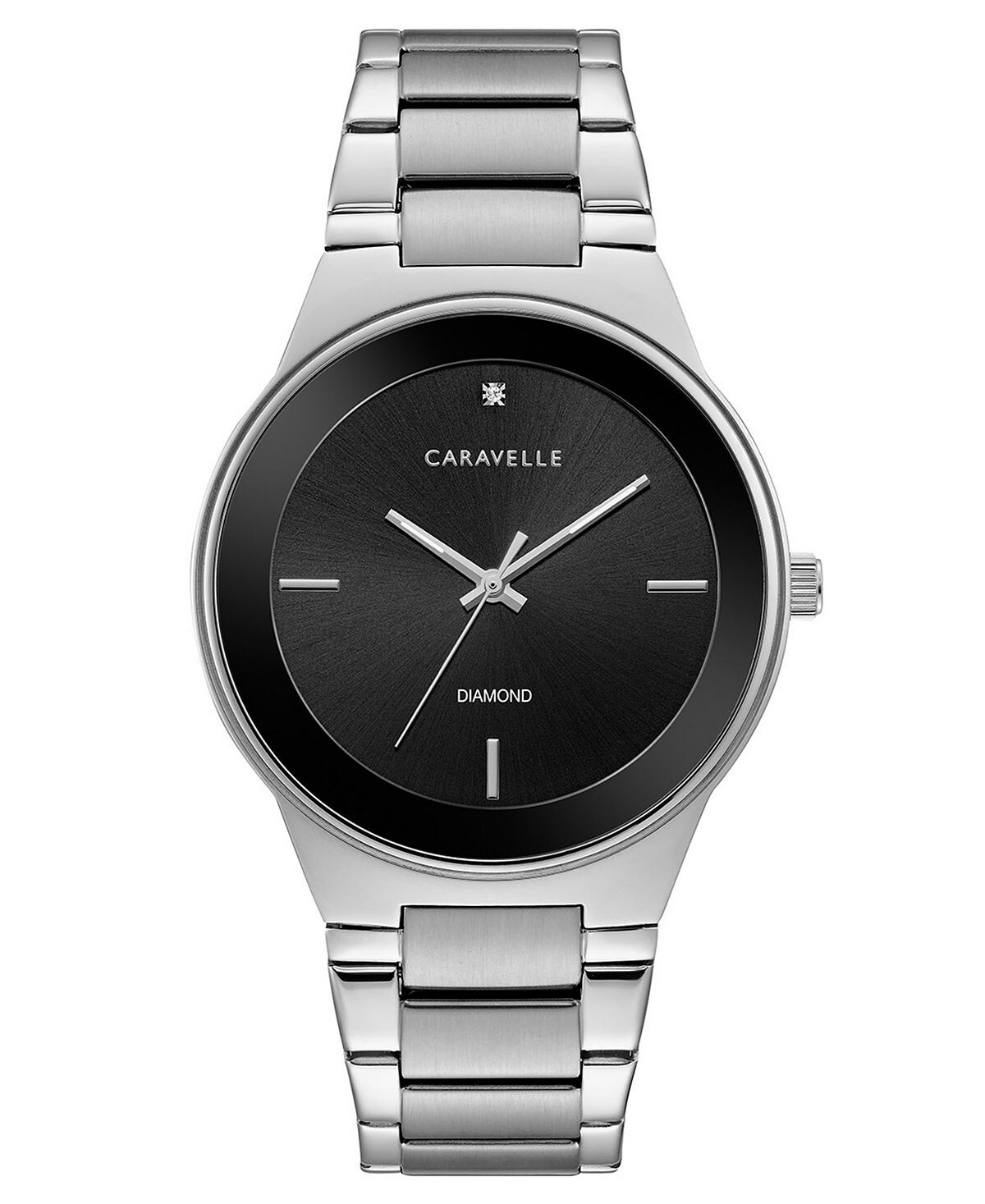 

Мужские часы-браслет из нержавеющей стали с бриллиантами, 40 мм Caravelle