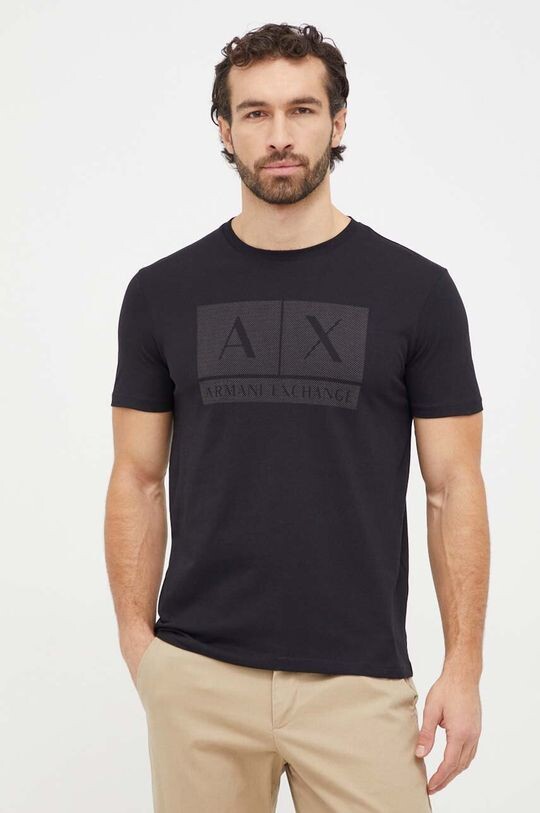 

Хлопковая футболка Armani Exchange, черный