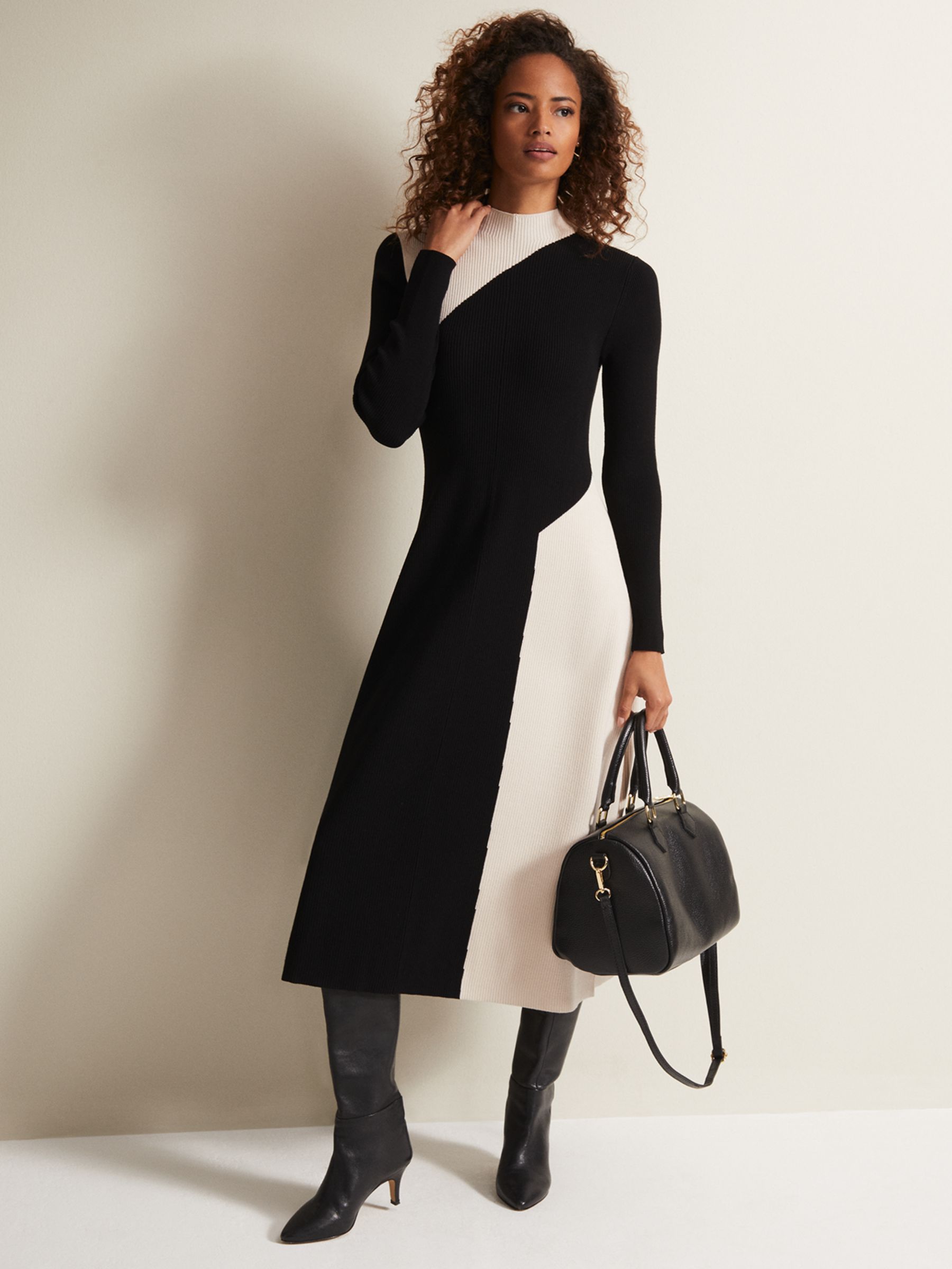 Платье миди в рубчик с расклешенным кроем Julie Phase Eight платье alexandra kazakova лаконичное черное 42 размер новое