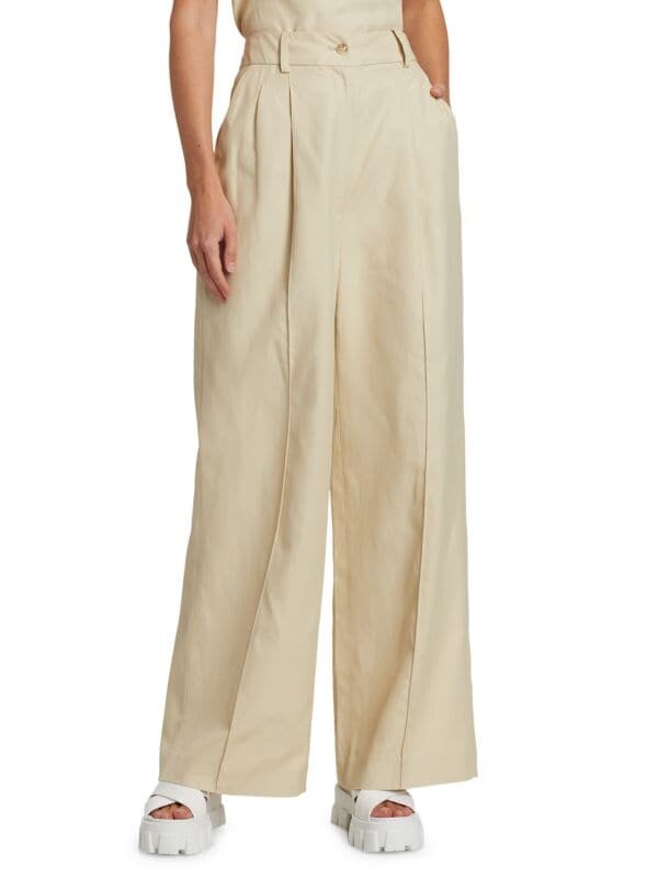 

Брюки Широкие Loulou Studio со складками, beige