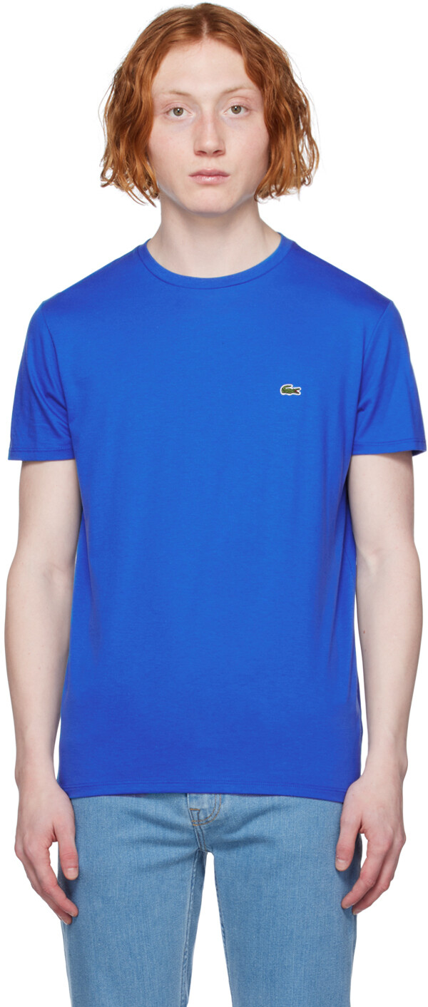 

Синяя футболка с круглым вырезом Lacoste