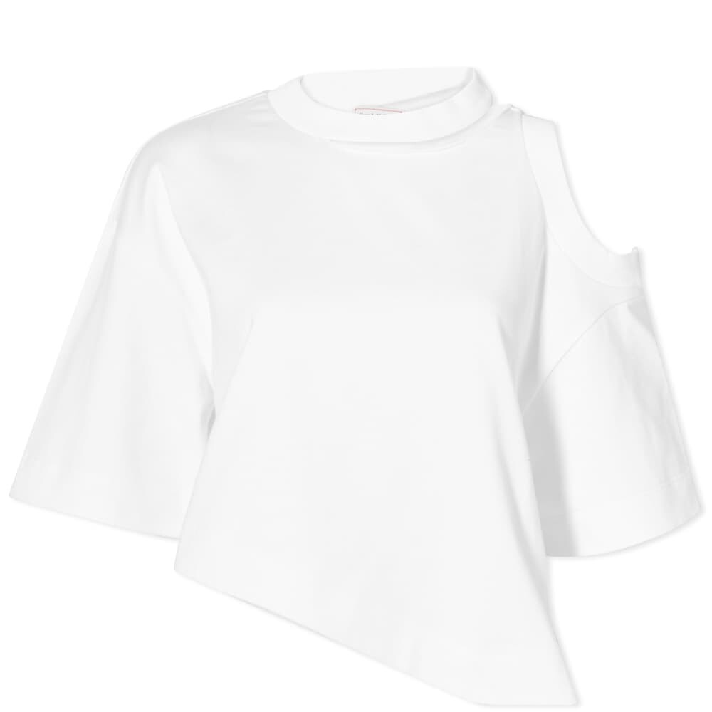 

Футболка Alexander McQueen Off Shoulder Cropped Tee, Черный