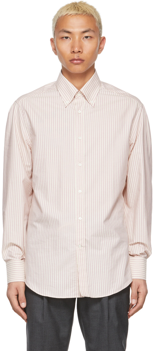 

Рубашка базового кроя Pink & Off-White Brunello Cucinelli
