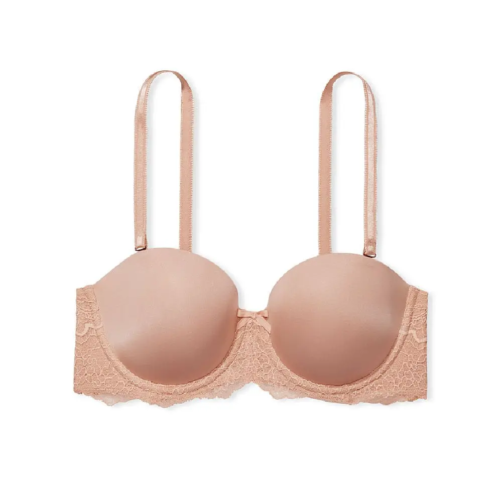 

Бюстгальтер Victorias Secret Dream Angels Lightly-Lined Lace Strapless, бежевый