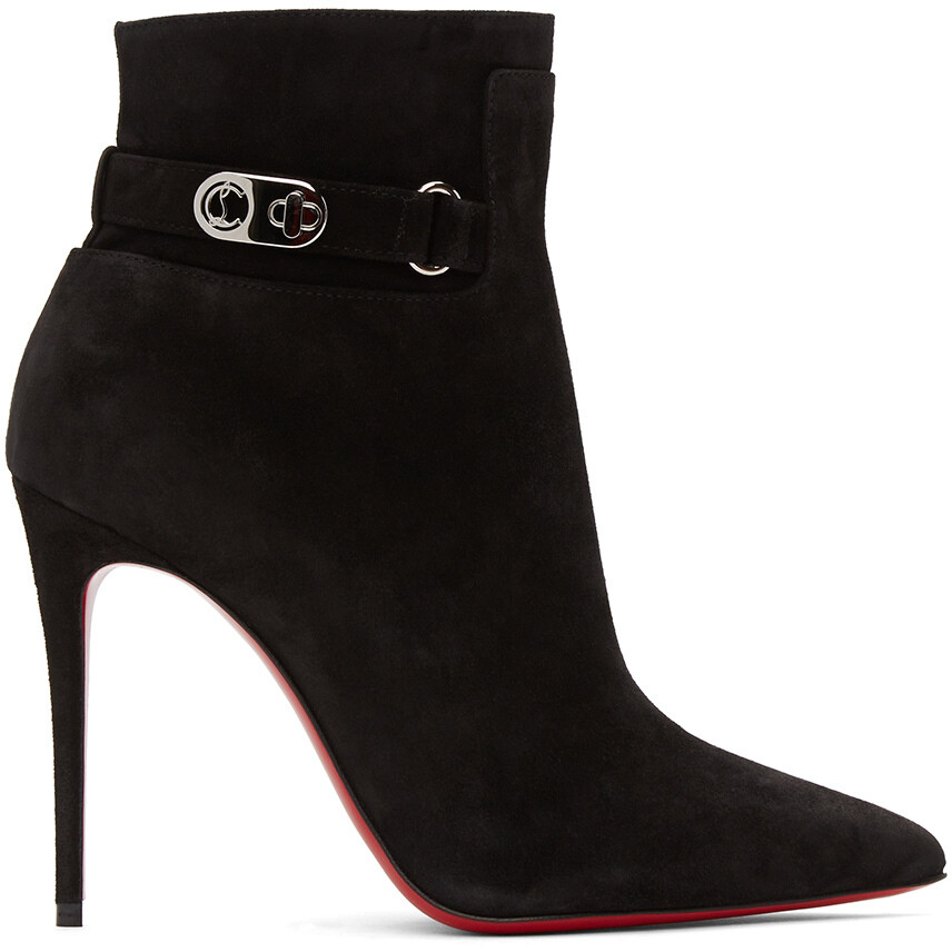 

Черные замшевые ботинки Lock So Kate 100 Christian Louboutin, Черный