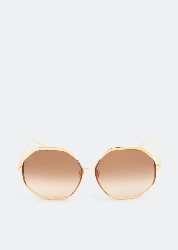 Солнечные очки LINDA FARROW Camila oversized sunglasses, золотой
