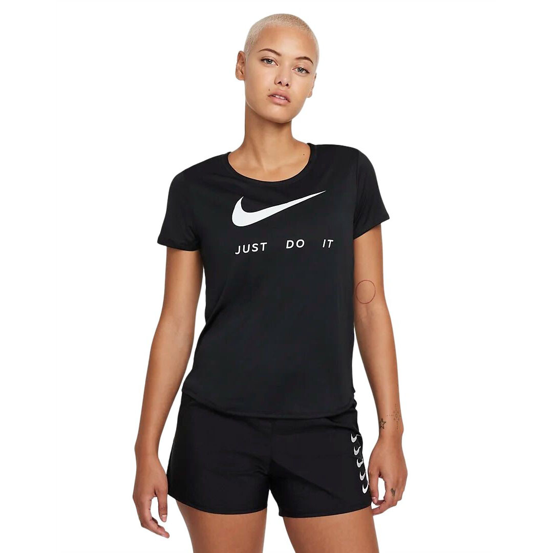 

Футболка Nike Sleeve Running, черно-белый, Черный