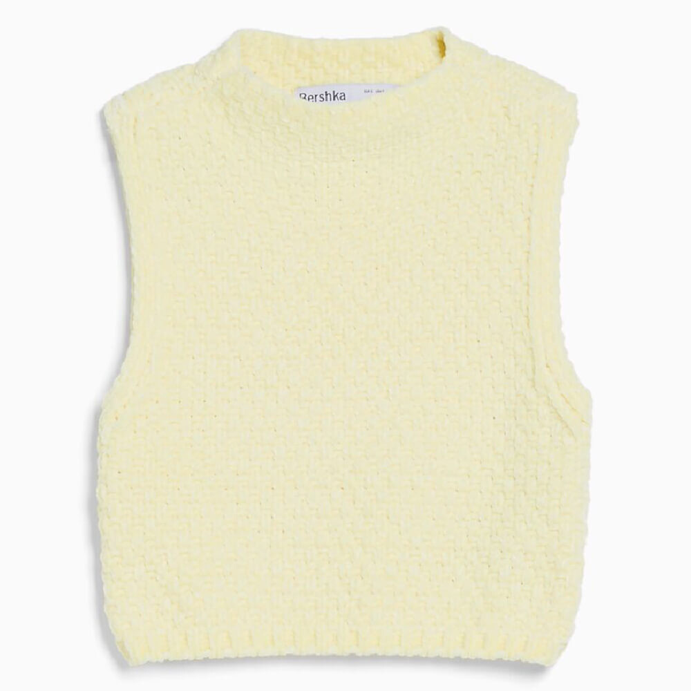 

Топ Bershka Chenille Knit, светло-желтый