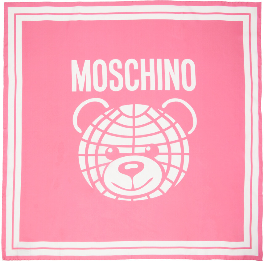 

Розовый жаккардовый шарф Moschino