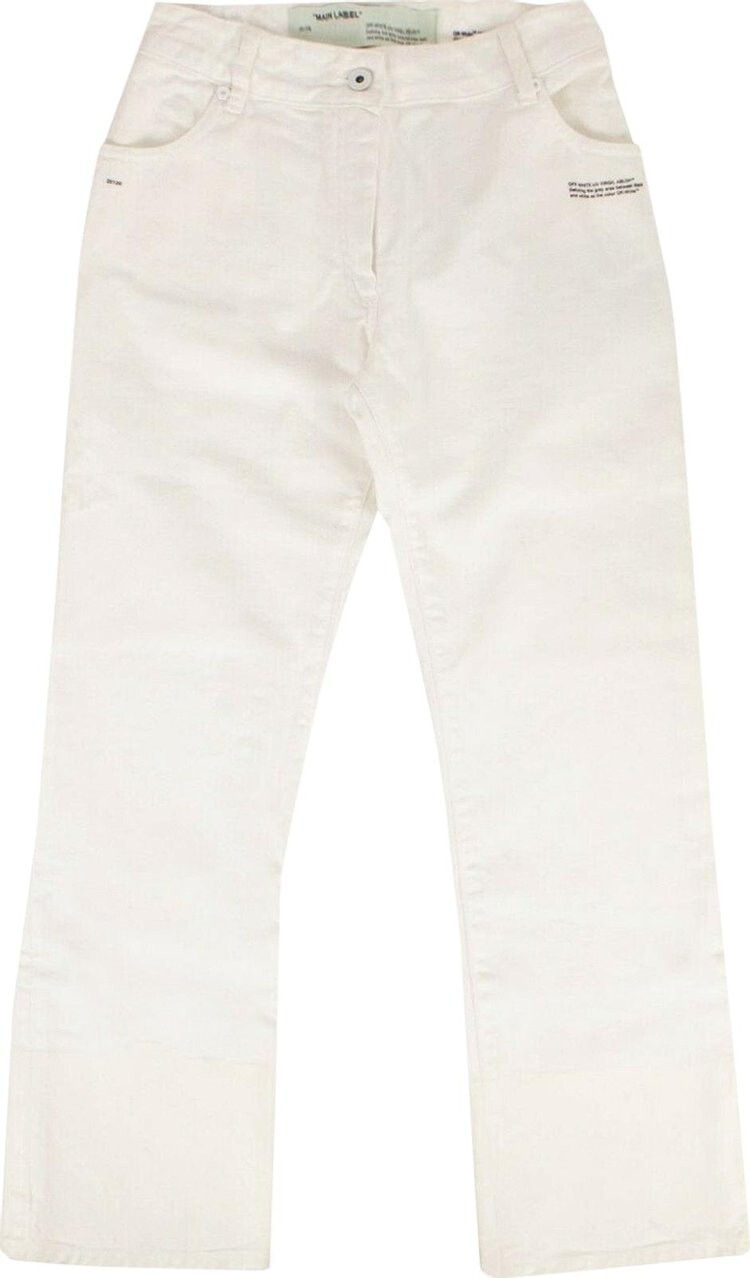 

Джинсы Off-White Contrast Hem Mid-Rise Jeans White, белый