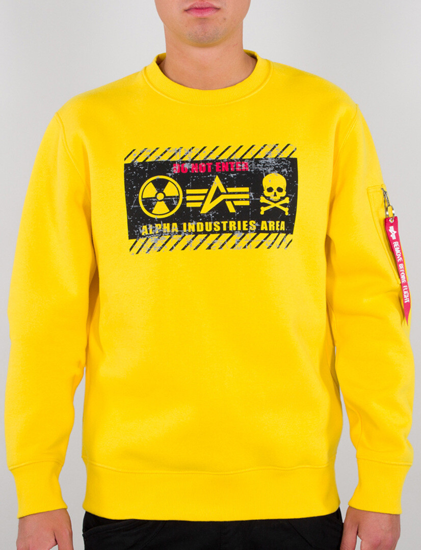 

Толстовка Alpha Industries Radioactive, желто-черная