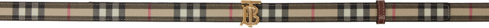 

Бежево-коричневый двусторонний ремень в клетку Burberry