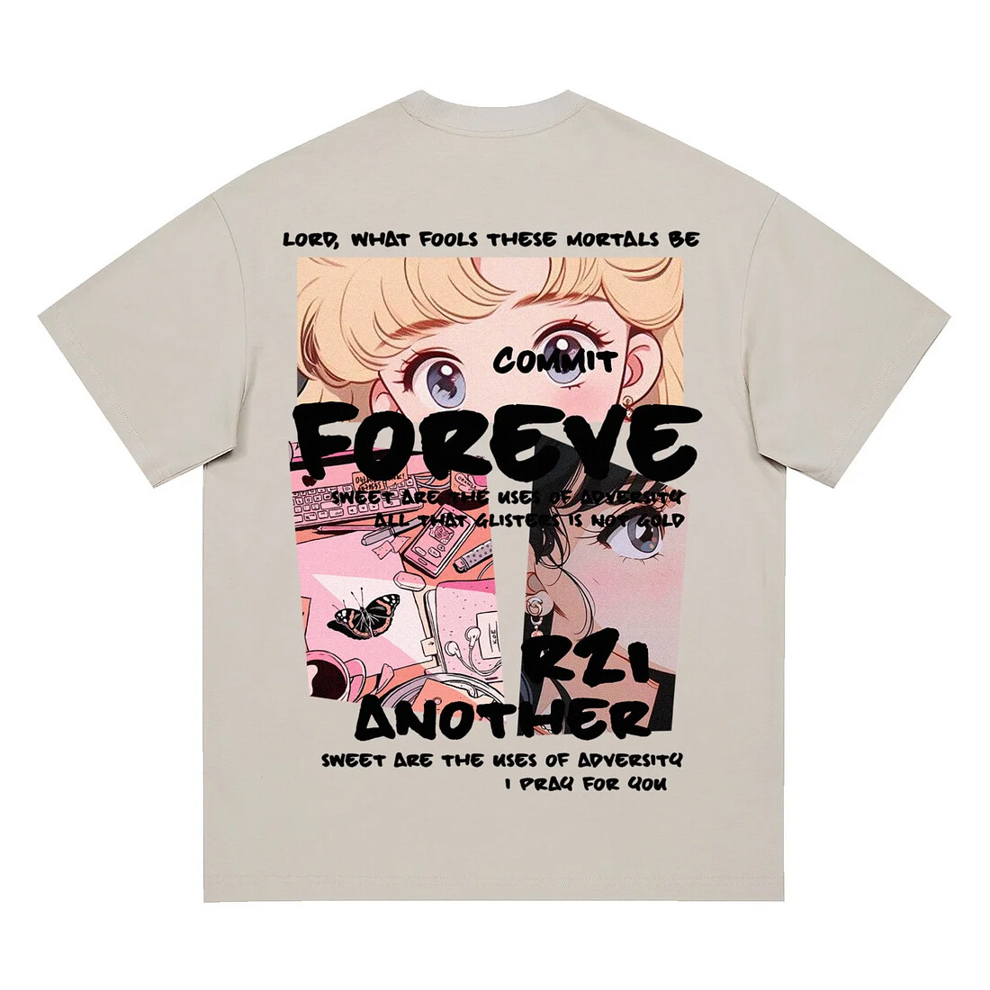 

Футболка унисекс Forever 21, бежевый