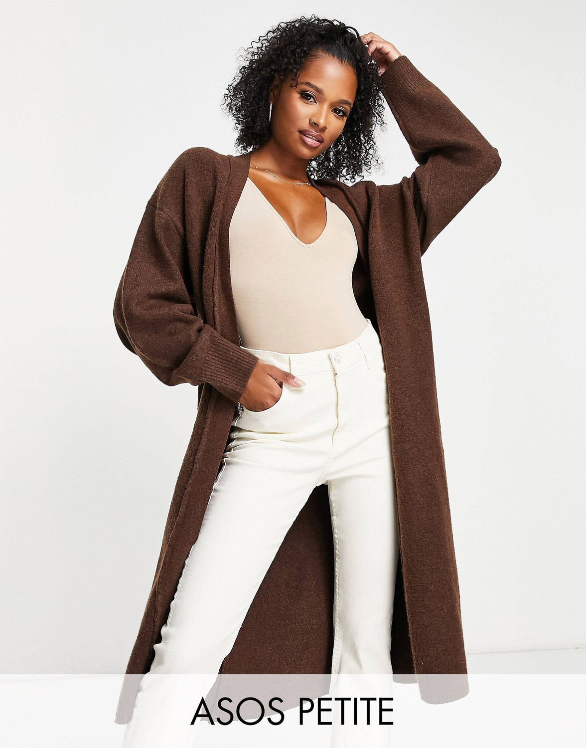 

Коричневый макси-кардиган ASOS DESIGN Petite