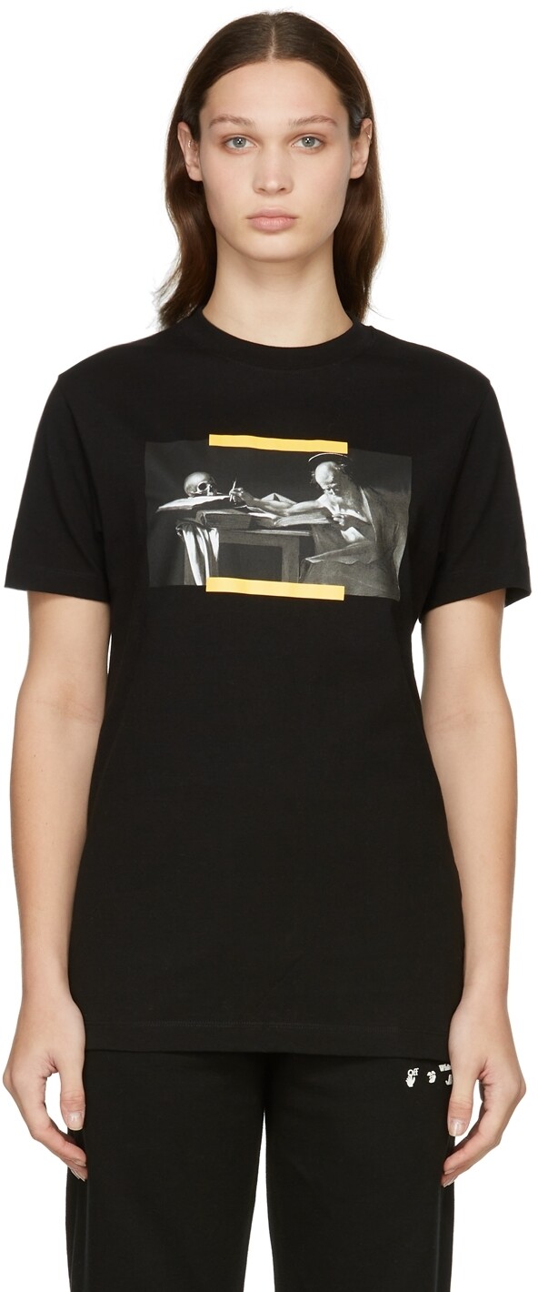 

Черная футболка Carav с рисунком Off-White