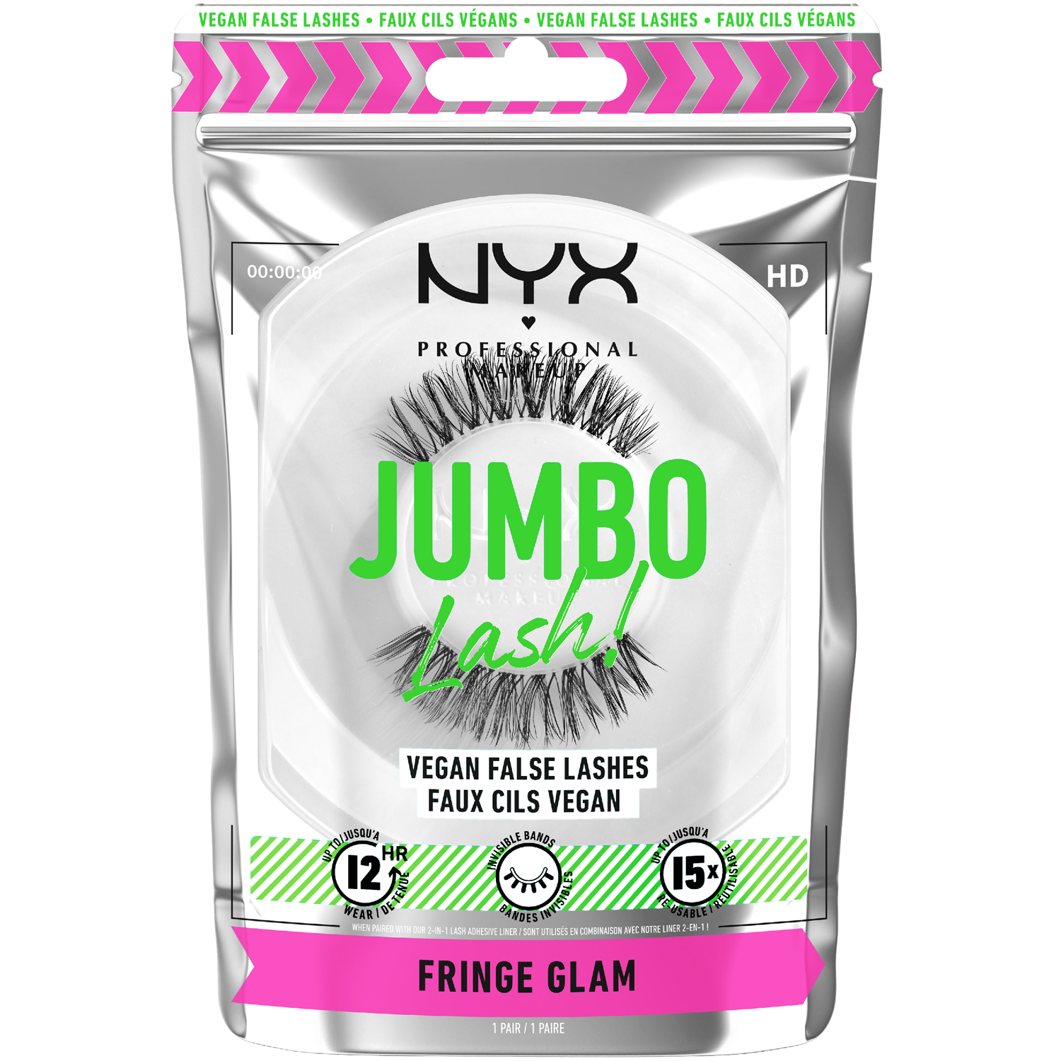 NYX Professional Makeup Jumbo Lashes Fringe Glam накладные ресницы, 1 упаковка - фото