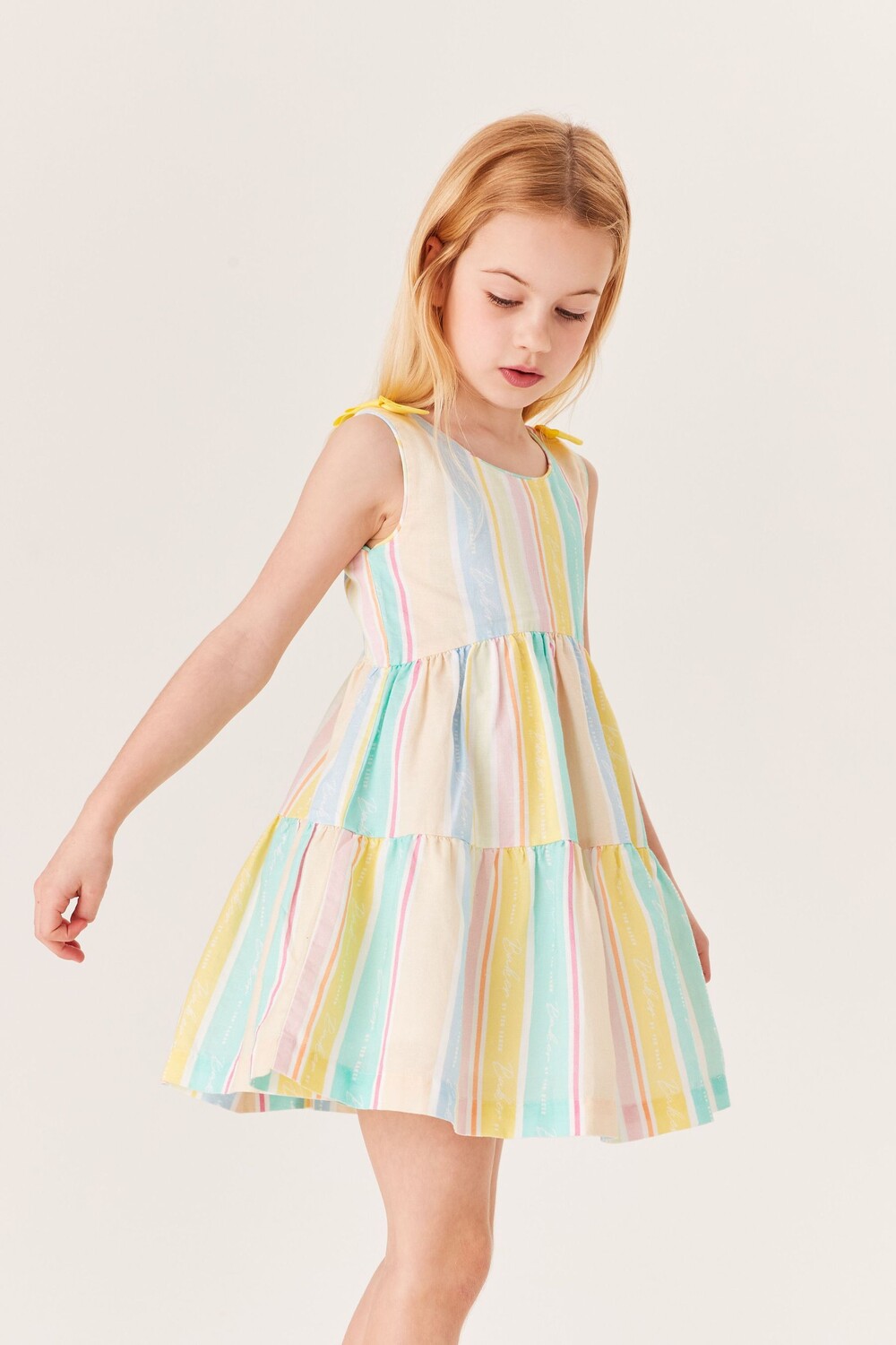 

Полосатое льняное платье Baker by Ted Baker, розовый