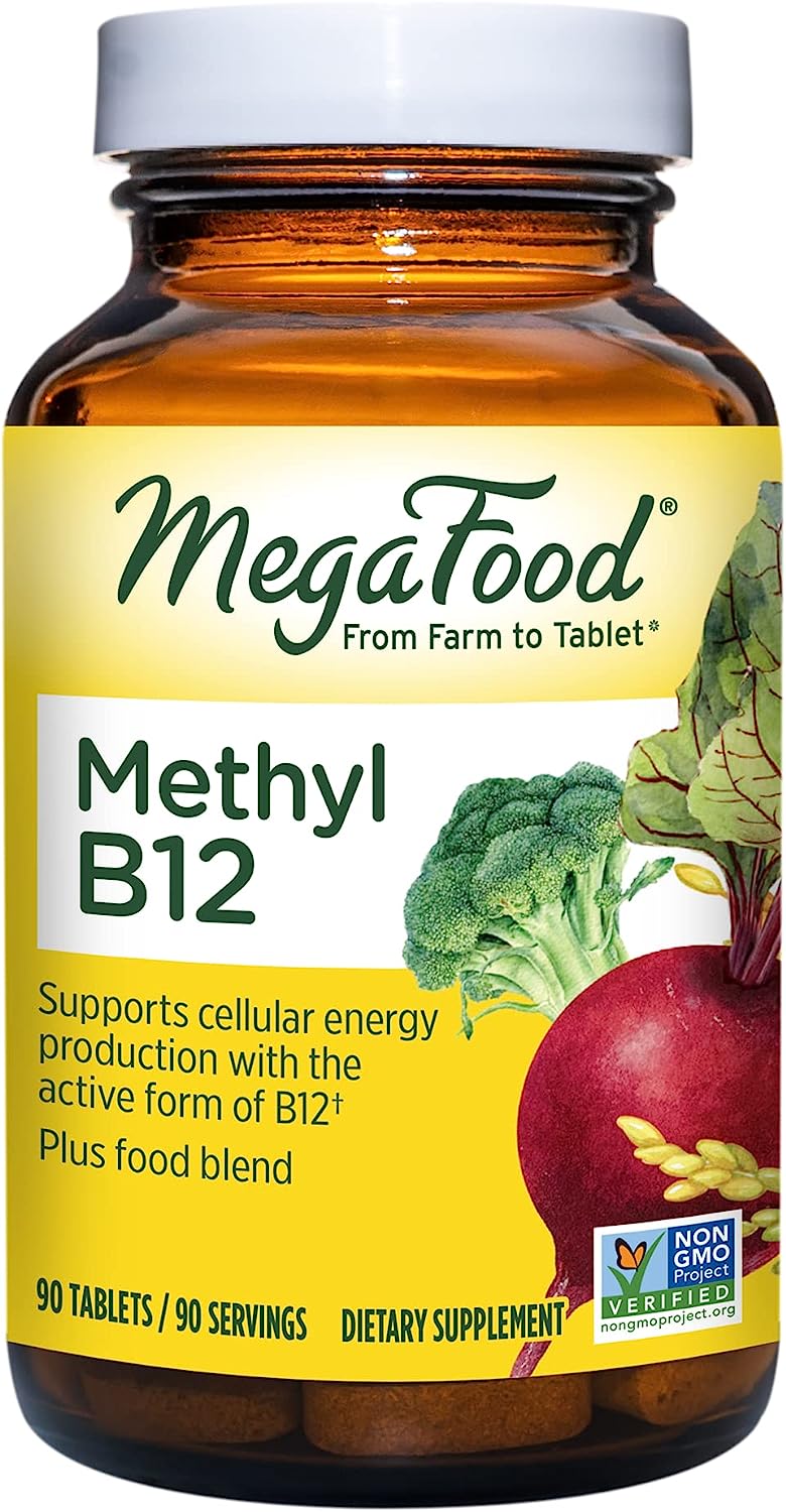 Витамин B12 MegaFood Methyl, 90 таблеток витамин b12 megafood energy имбирь 70 жевательных таблеток