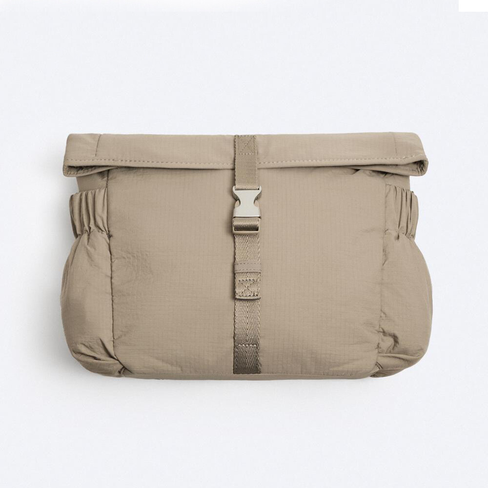 

Сумка кросс-боди Zara Soft With Buckle, серо-бежевый