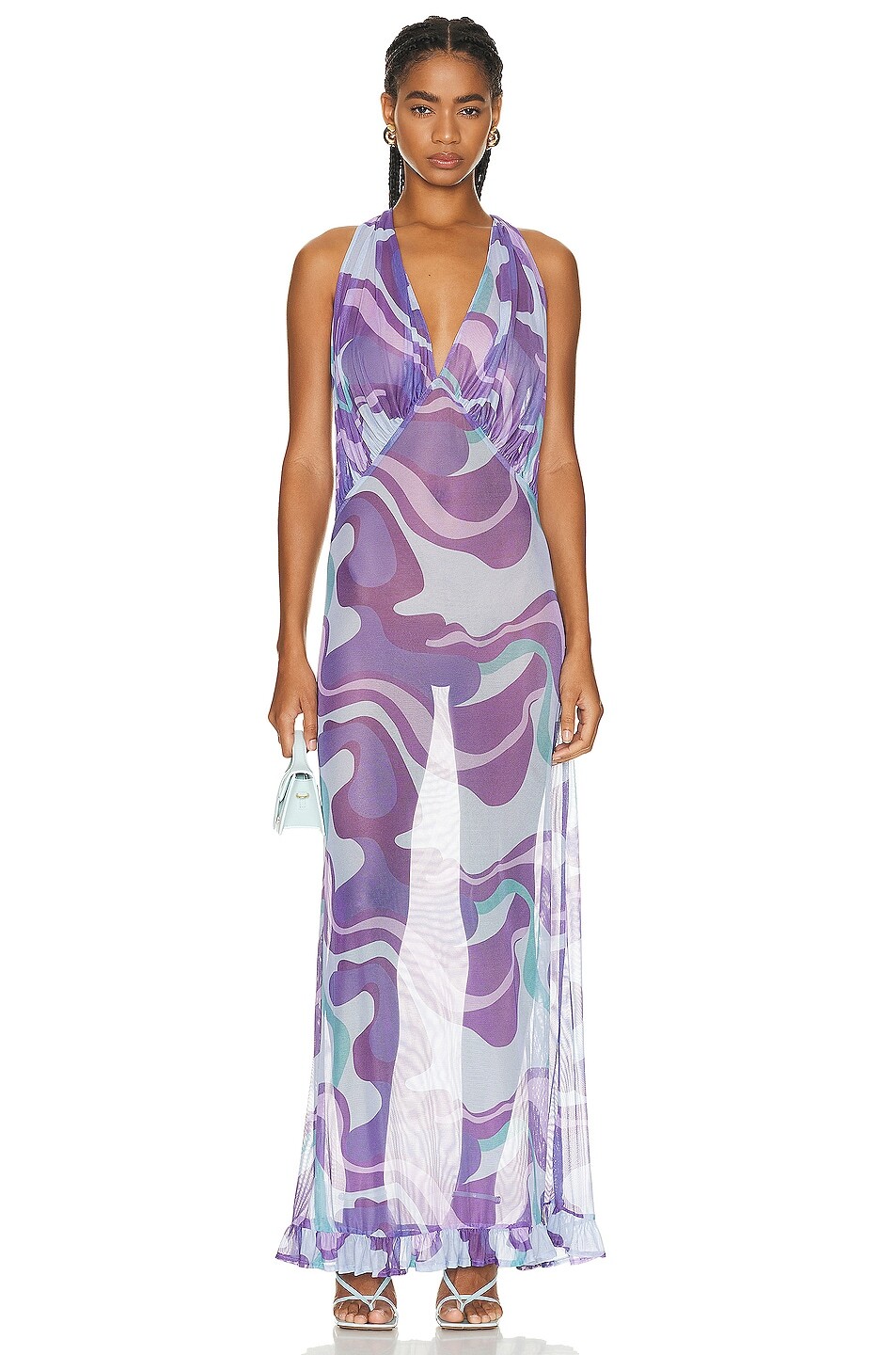 

Платье Adriana Degreas Wave Halterneck Frilled Long, цвет Unique
