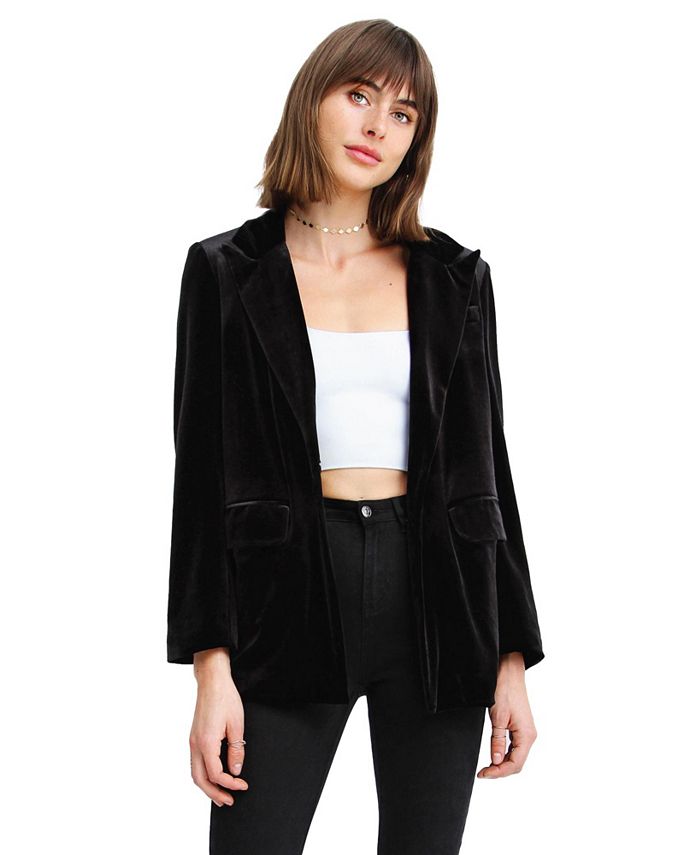 Женский бархатный пиджак Eternity Belle & Bloom, черный пиджак черный нарядный 44 46 размер