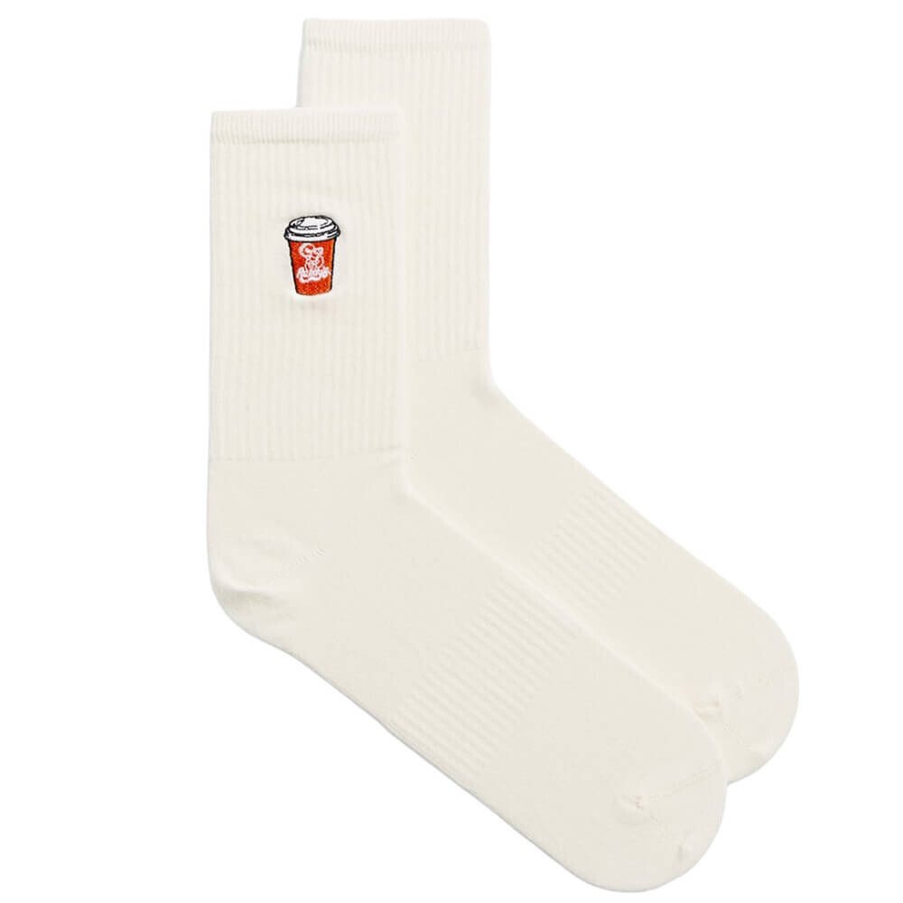 

Носки Zara Mug Embroidered, желтовато-белый