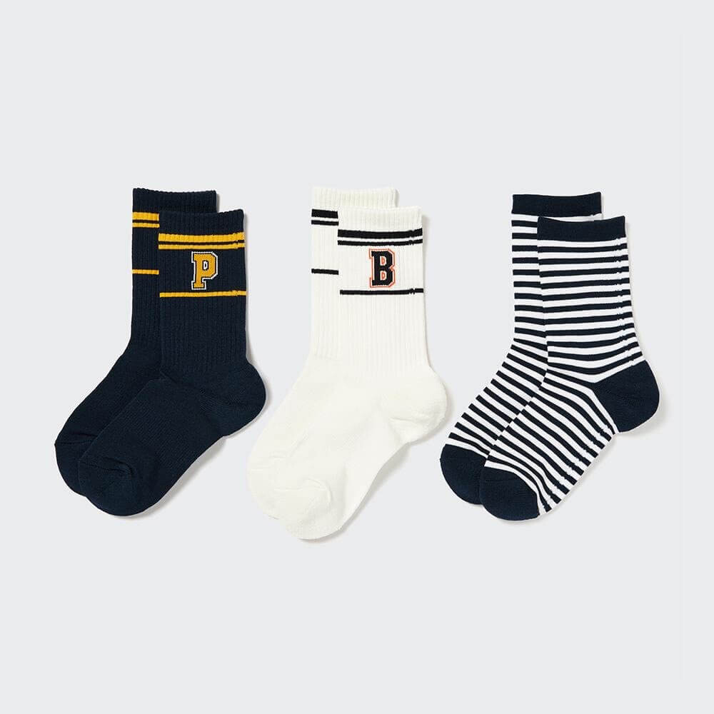 

Комплект носков Uniqlo Ribbed Colour, 3 пары, темно-синий/белый/синий