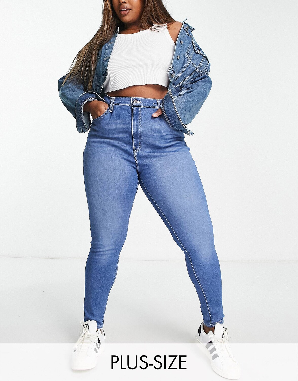 

Высокие джинсы скинни Levi's Plus миди цвета индиго