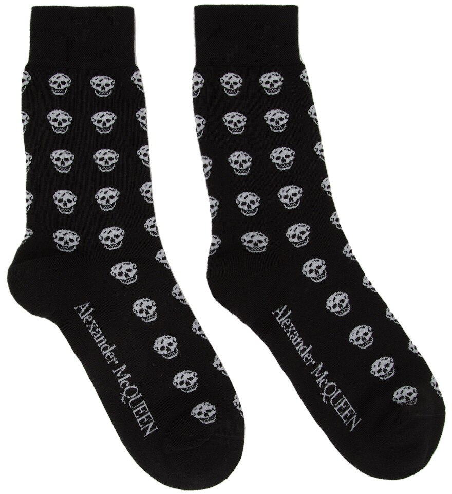 

Черно-белые короткие носки Skull Sport Alexander McQueen