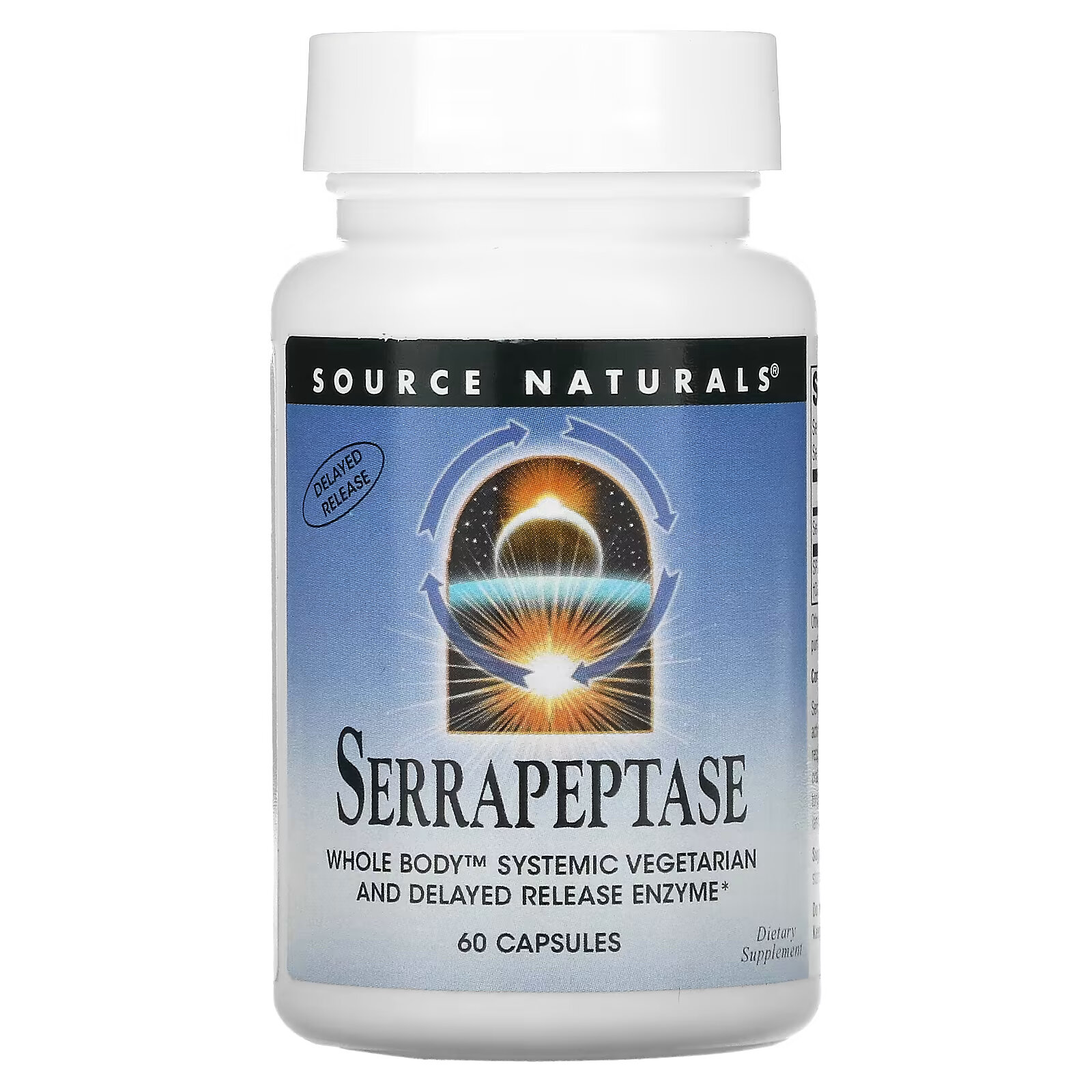 Source Naturals, Серрапептаза, 60 капсул source naturals чеснок и петрушка 250 гелевых капсул
