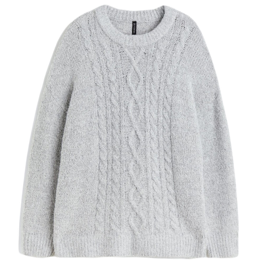 

Свитер H&M + Oversized Cable-knit, серый