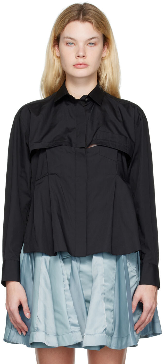 

Черная многослойная рубашка sacai