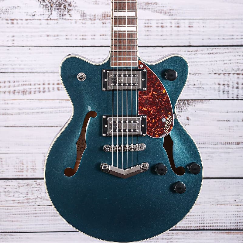 

Электрогитара Gretsch Streamliner Center Block Jr. с двойной режущей кромкой | Полуночный сапфир | G2655 Grestch Streamliner Center Block Jr. Double-Cut | V-Stoptail | | G2655