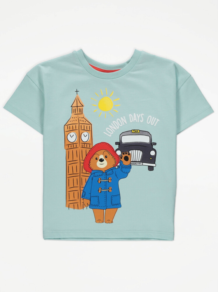 

Мягкая футболка с медвежонком Paddington London Day Out George., мятный