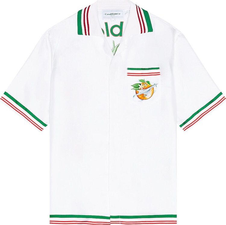 

Рубашка Casablanca Knitted Collar Short-Sleeve Shirt 'White', белый