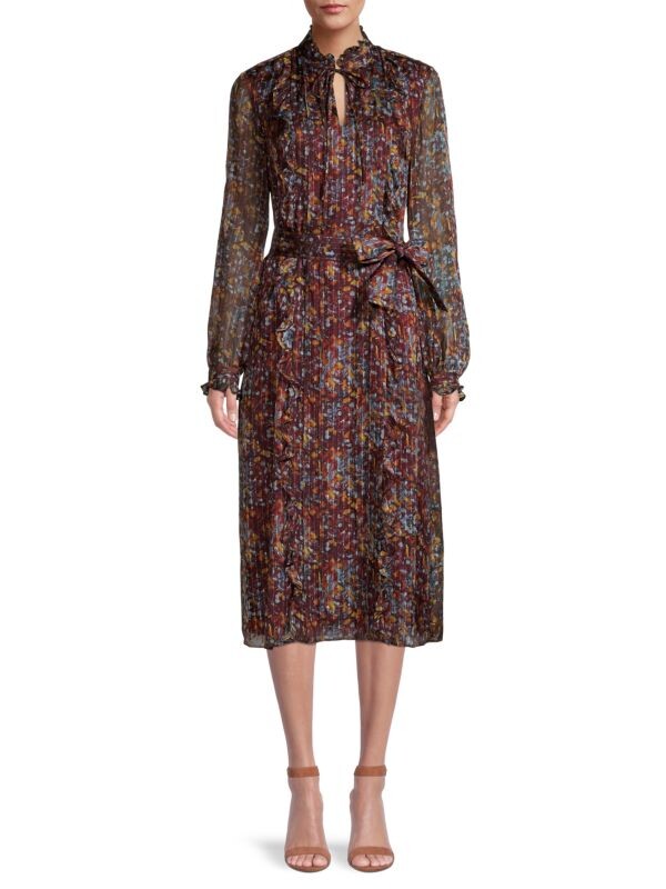 

Платье harlan с оборками Lafayette 148 New York Orange yellow