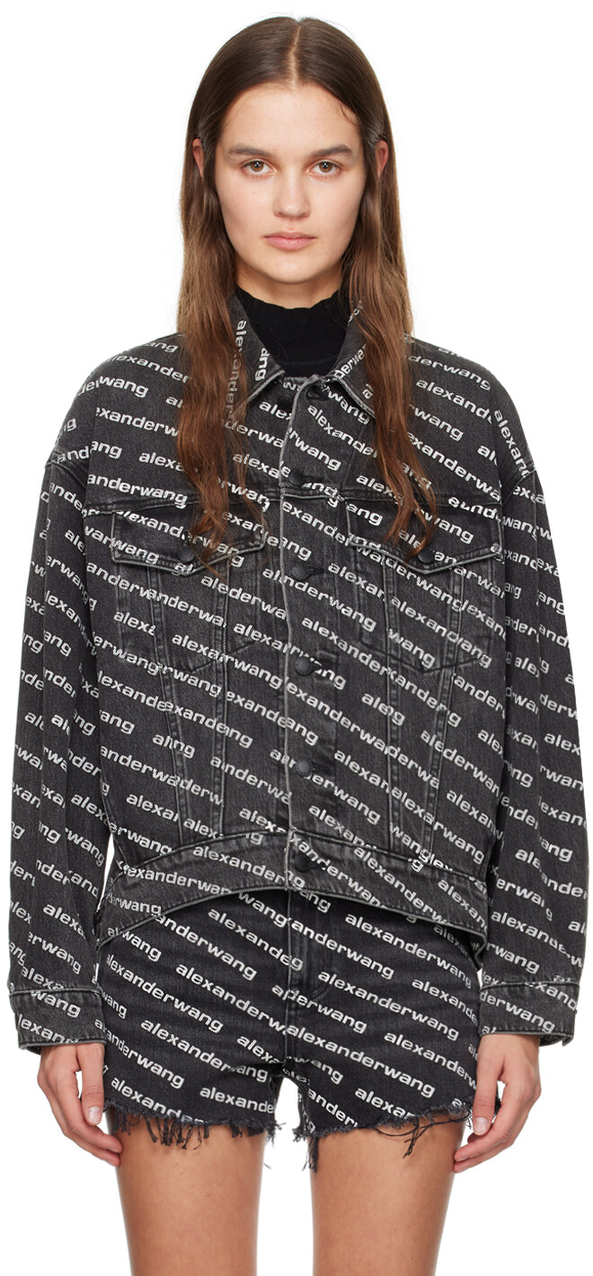 

Серая джинсовая куртка с отложным воротником Alexander Wang