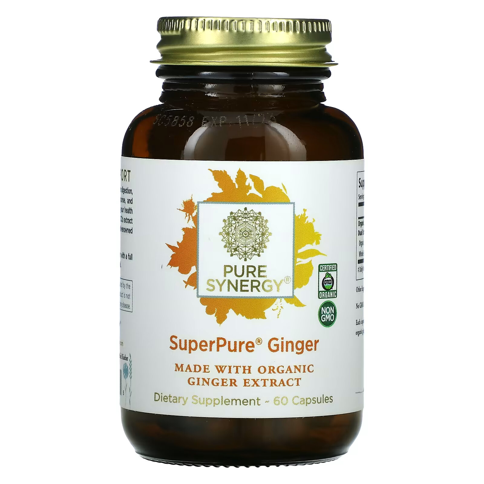 Pure Synergy, SuperPure Ginger, 60 капсул pure synergy здоровый иммунитет 60 растительных капсул
